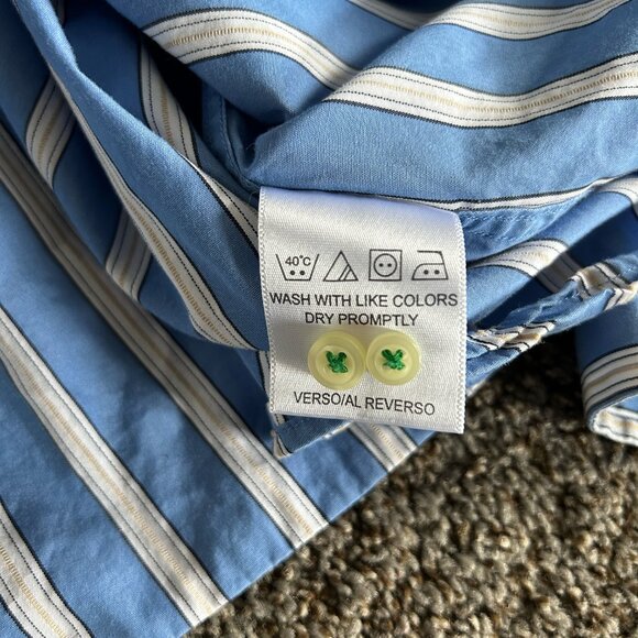 Tommy Hilfiger 100% Cotton Men's Button Down Dress Shirt Blue Size 16/34-35 - Picture 6 of 6